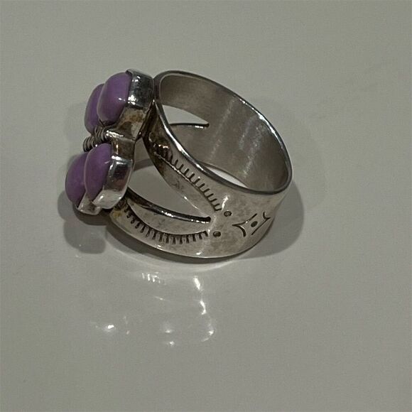 Jay King Vintage Sterling Silver Phosphorite Gemstone Cocktail Ring Size 7 - Picture 3 of 11